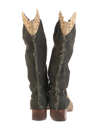 El Vaquero Python Colorblock Pattern Western Boots