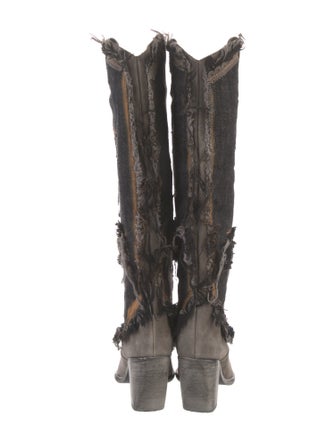 El Vaquero Suede Distressed Accents Riding Boots