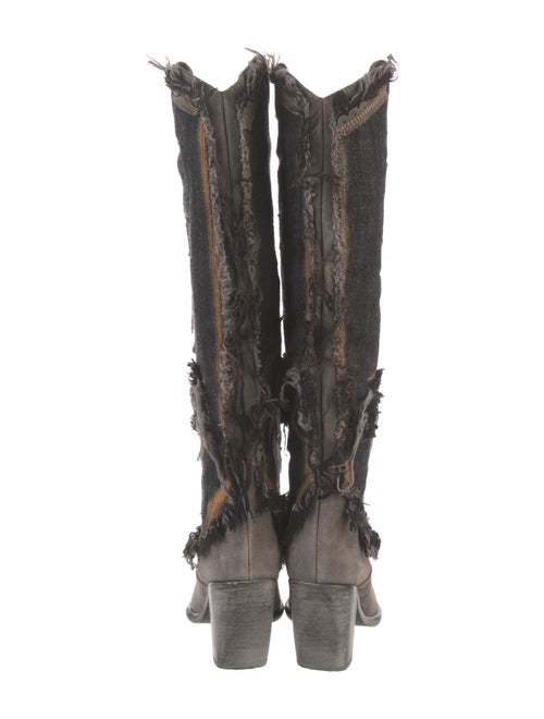 El Vaquero Suede Distressed Accents Riding Boots