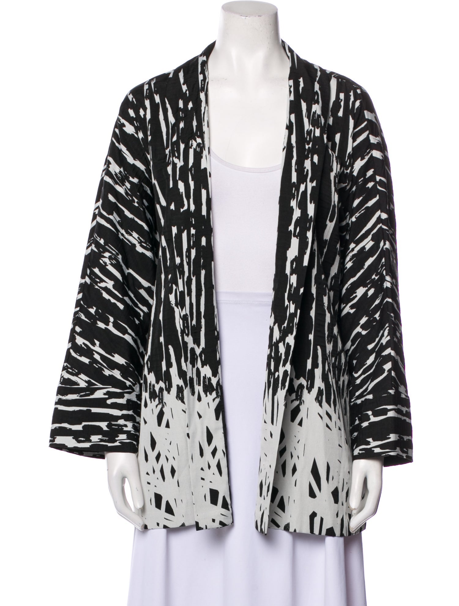 EMMELLE Animal Print Open Front Sweater