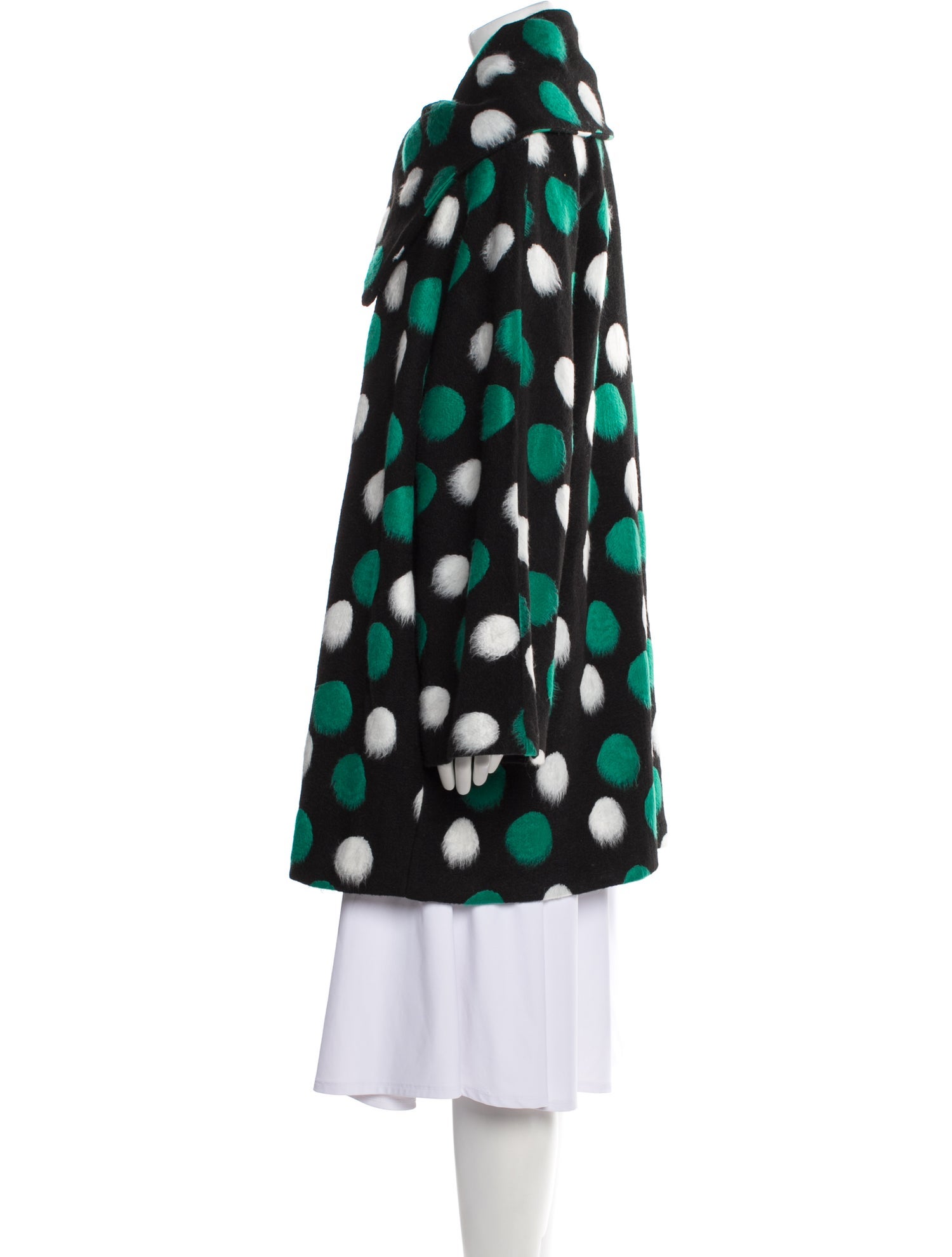 EMMELLE Wool Polka Dot Print Coat w/ Tags