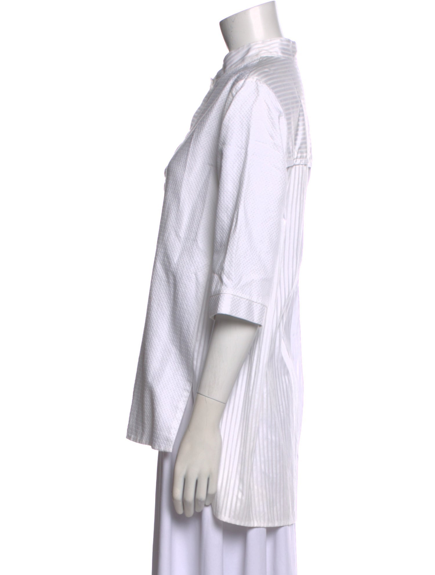 EMMELLE Three-Quarter Sleeve Button-Up Top