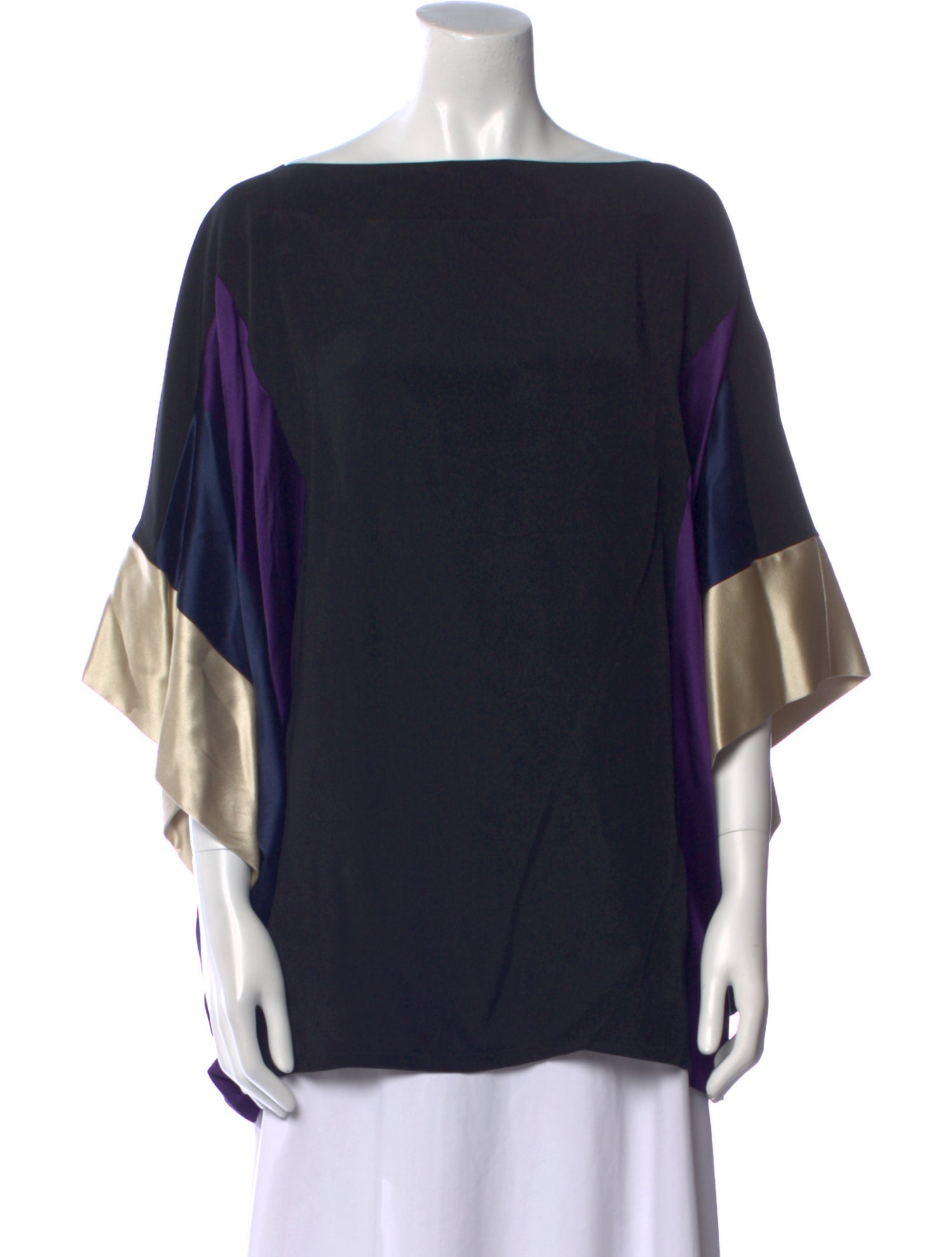 EMMELLE Silk Colorblock Pattern Tunic