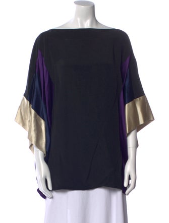 EMMELLE Silk Colorblock Pattern Tunic