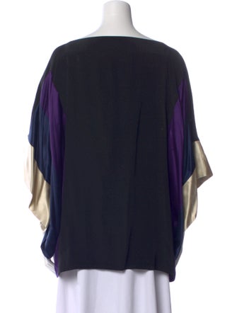 EMMELLE Silk Colorblock Pattern Tunic