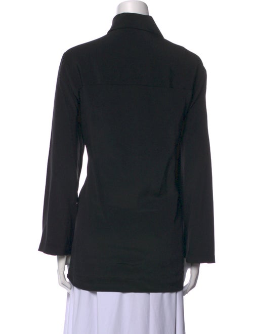 EMMELLE Silk Long Sleeve Button-Up Top