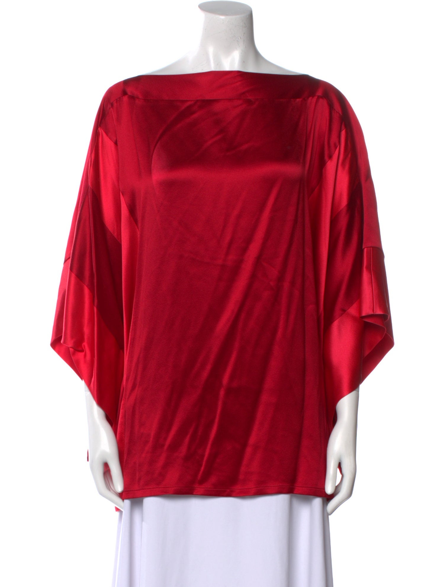 EMMELLE Silk Bateau Neckline Blouse