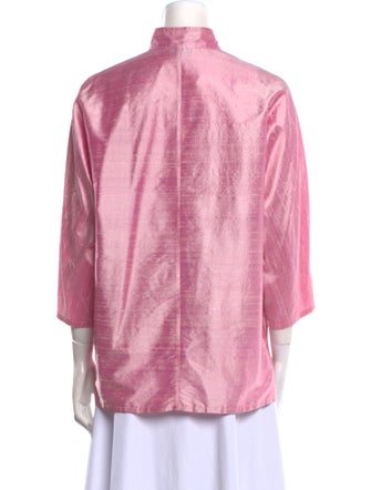 EMMELLE Silk Mock Neck Blouse