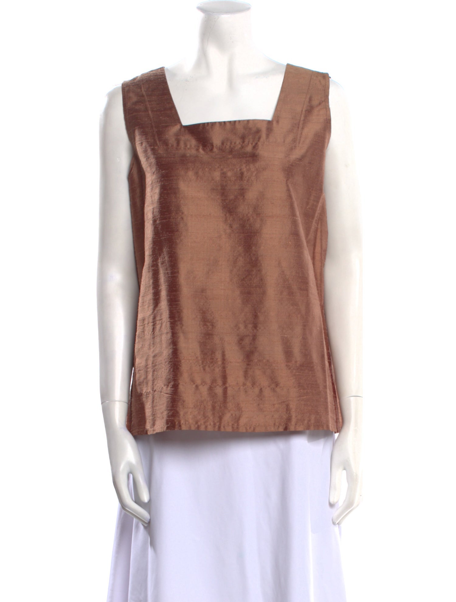 EMMELLE Silk Square Neckline Top