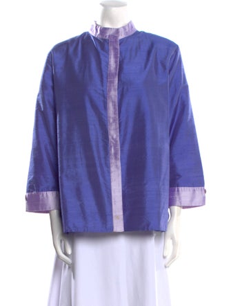 EMMELLE Silk Mock Neck Blouse
