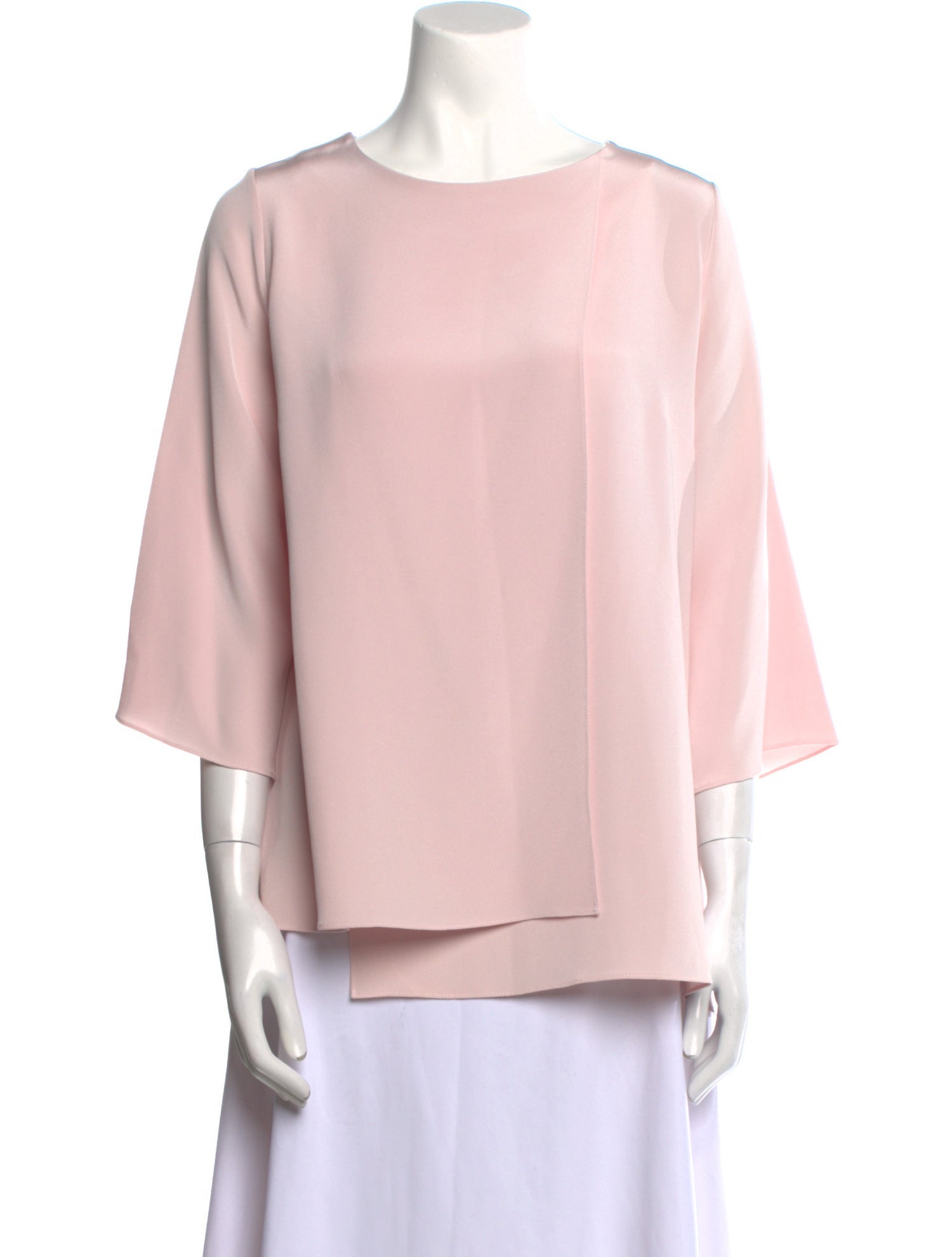 EMMELLE Silk Bateau Neckline Blouse