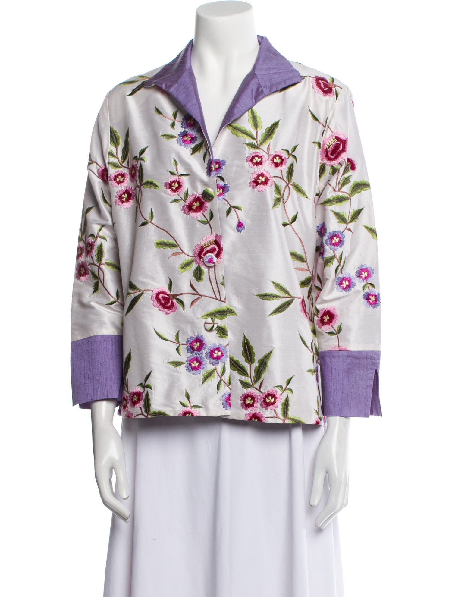 EMMELLE Silk Floral Print Blazer