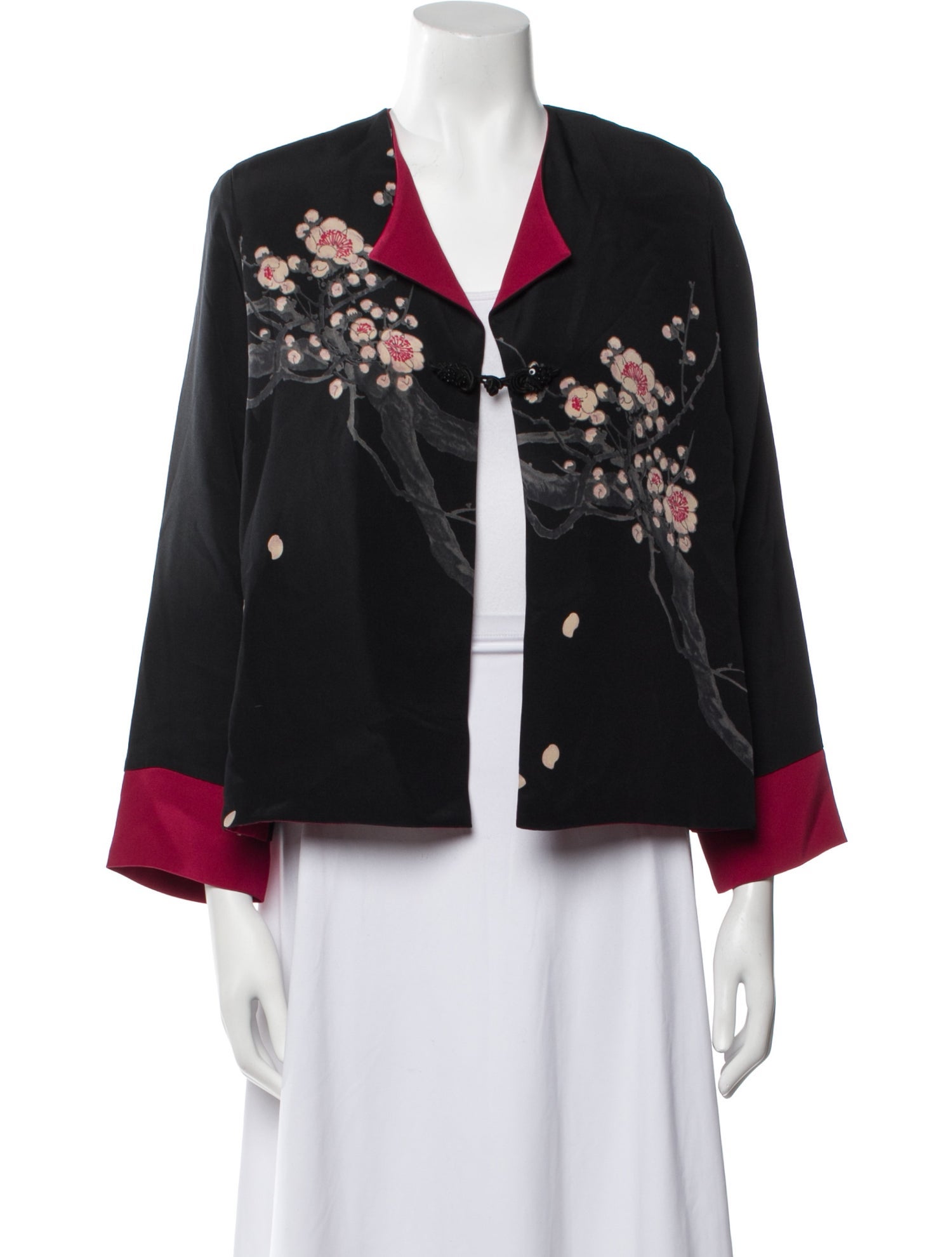 EMMELLE Silk Floral Print Jacket