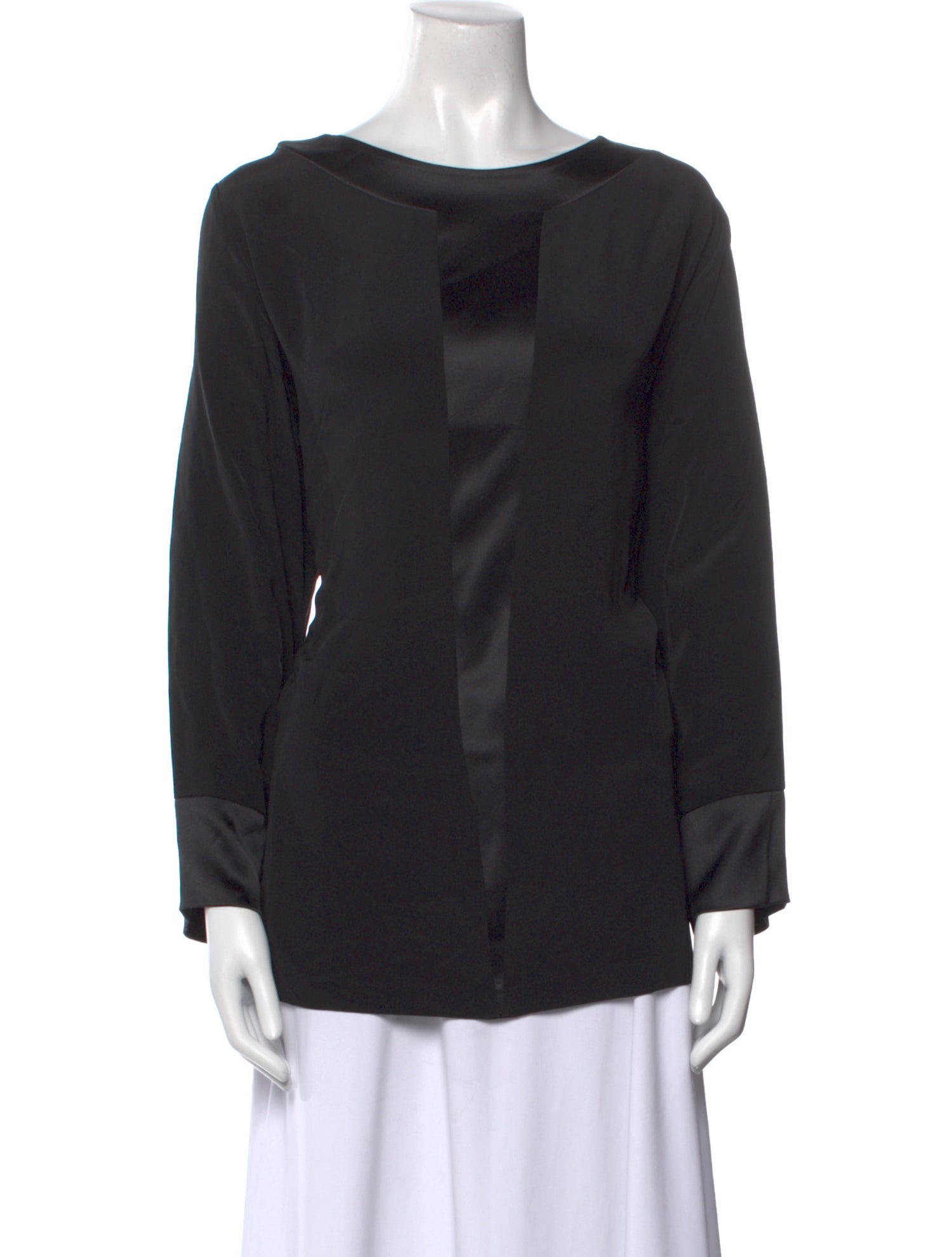 EMMELLE Silk Bateau Neckline Blouse