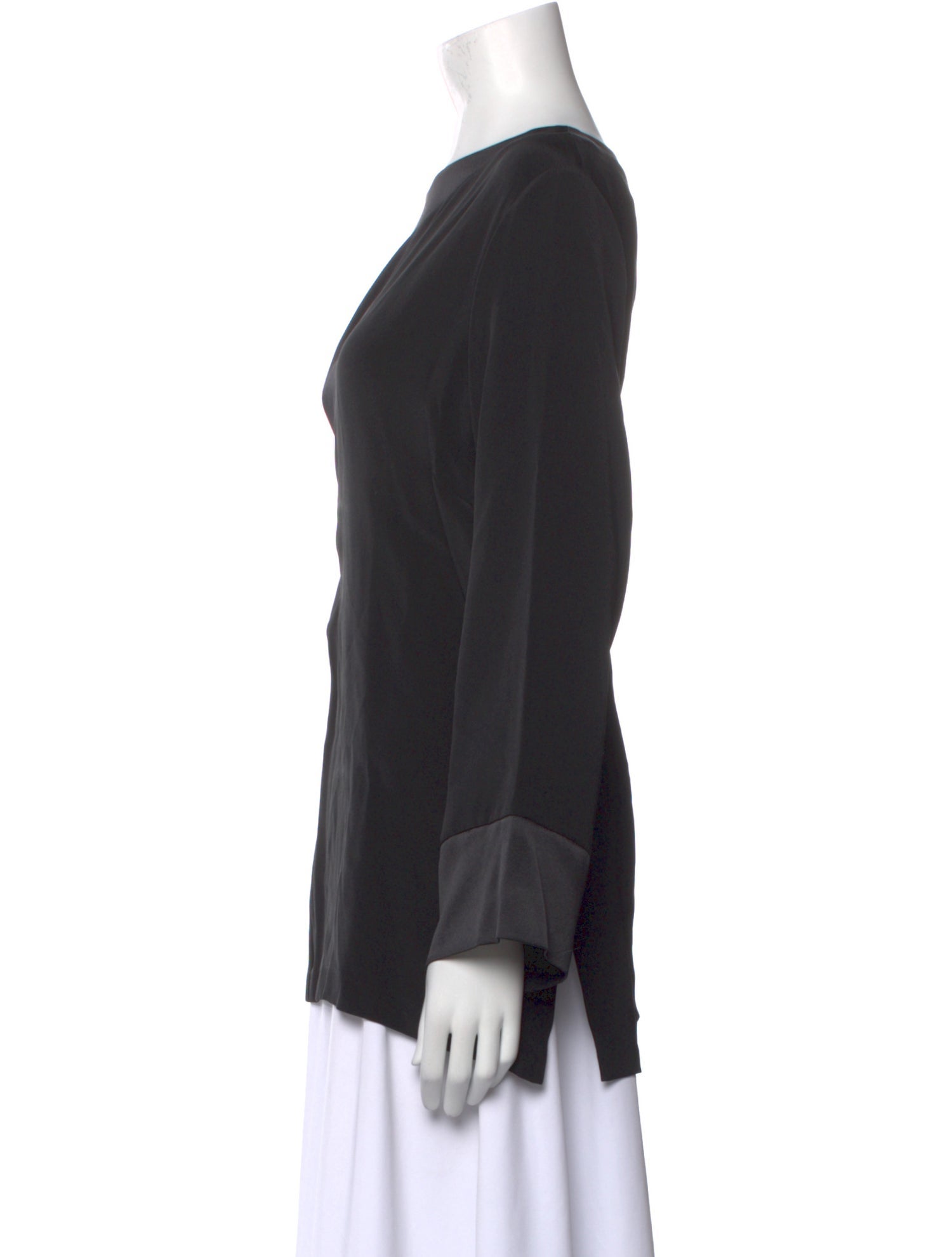 EMMELLE Silk Bateau Neckline Blouse