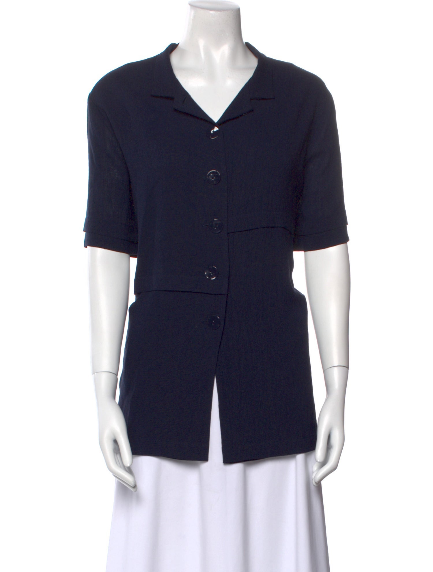 EMMELLE Short Sleeve Button-Up Top