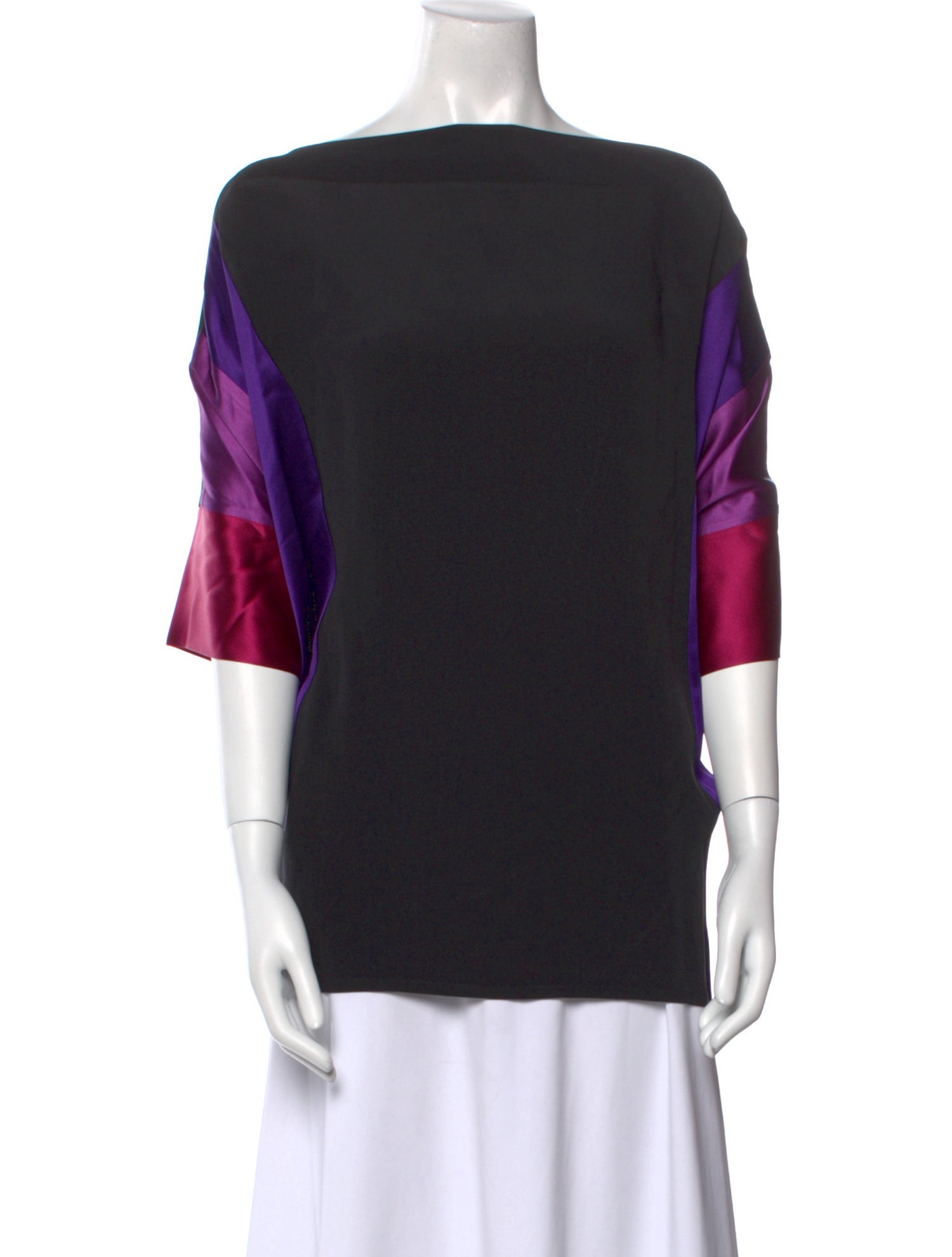 EMMELLE Silk Colorblock Pattern Tunic