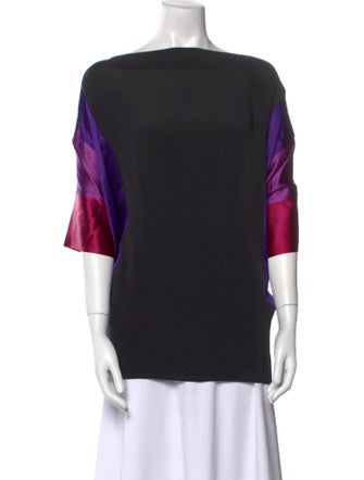 EMMELLE Silk Colorblock Pattern Tunic