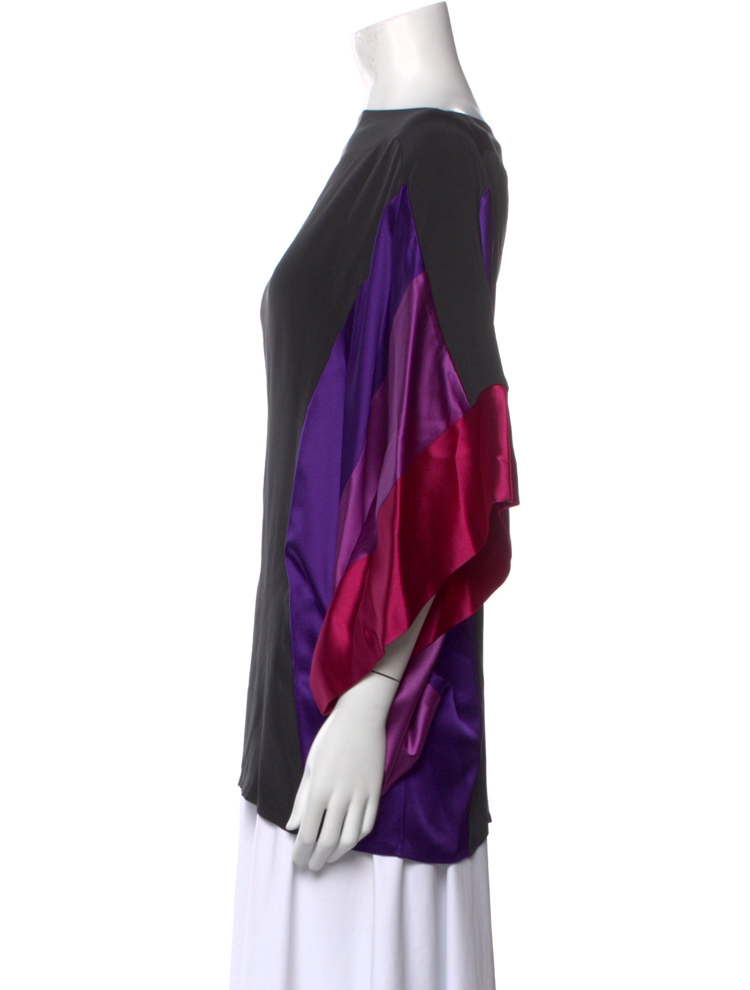 EMMELLE Silk Colorblock Pattern Tunic