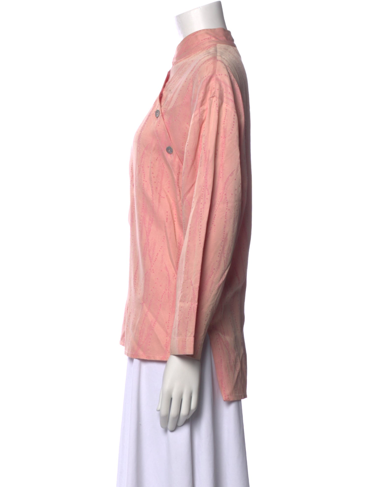 EMMELLE Mock Neck Three-Quarter Sleeve Blouse