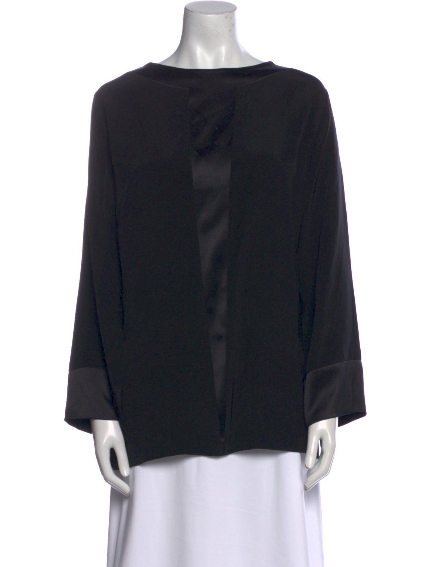 EMMELLE Silk Bateau Neckline Blouse