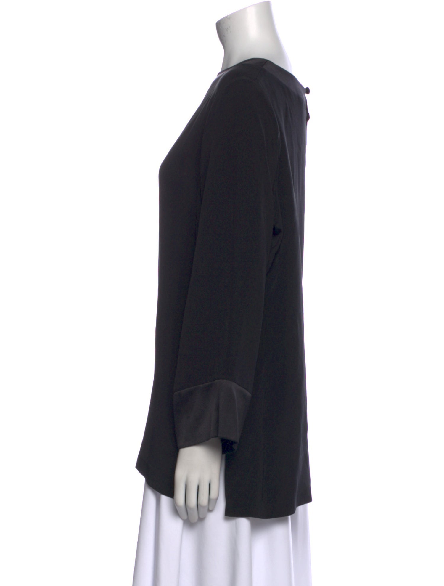 EMMELLE Silk Bateau Neckline Blouse