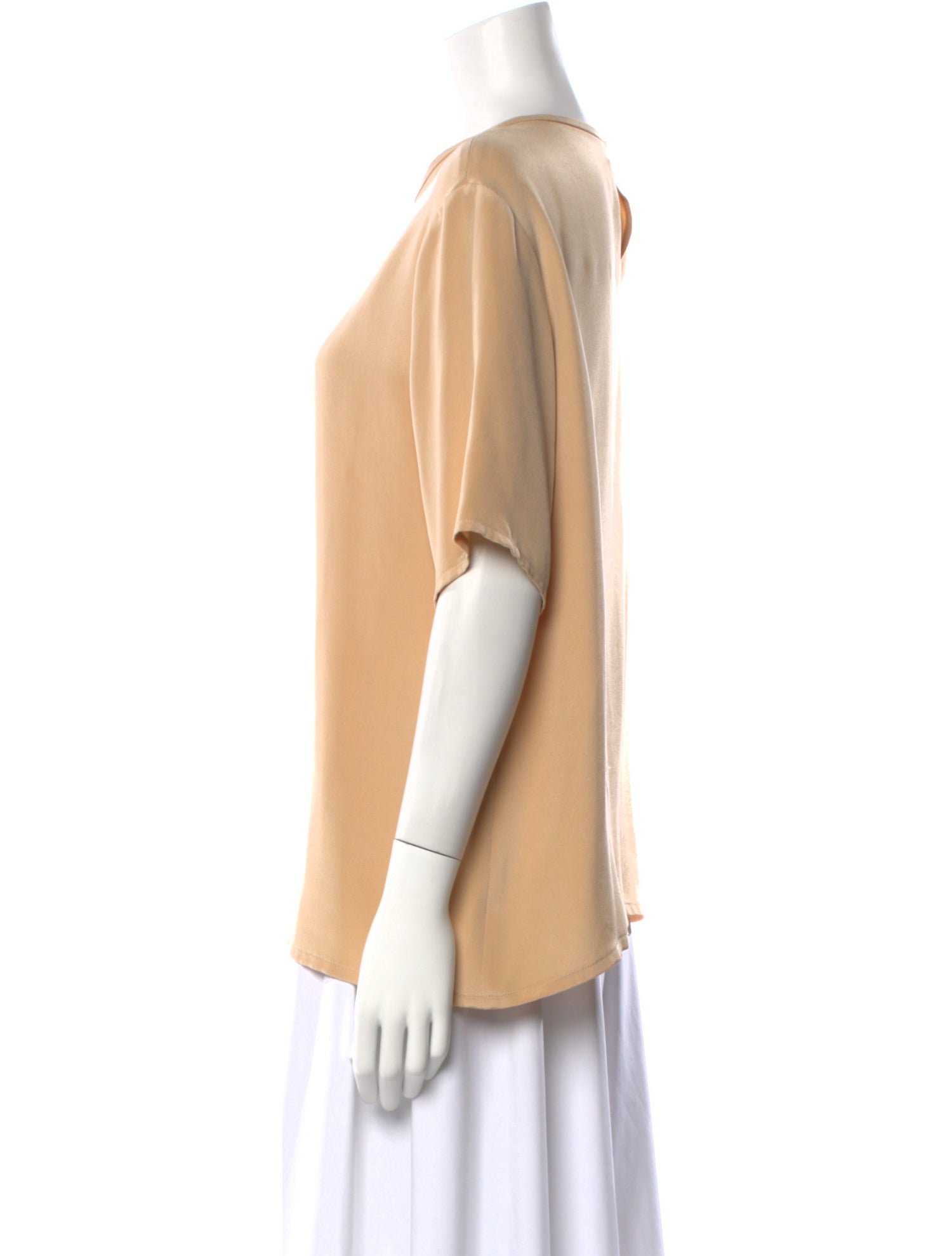 EMMELLE Silk Crew Neck Blouse