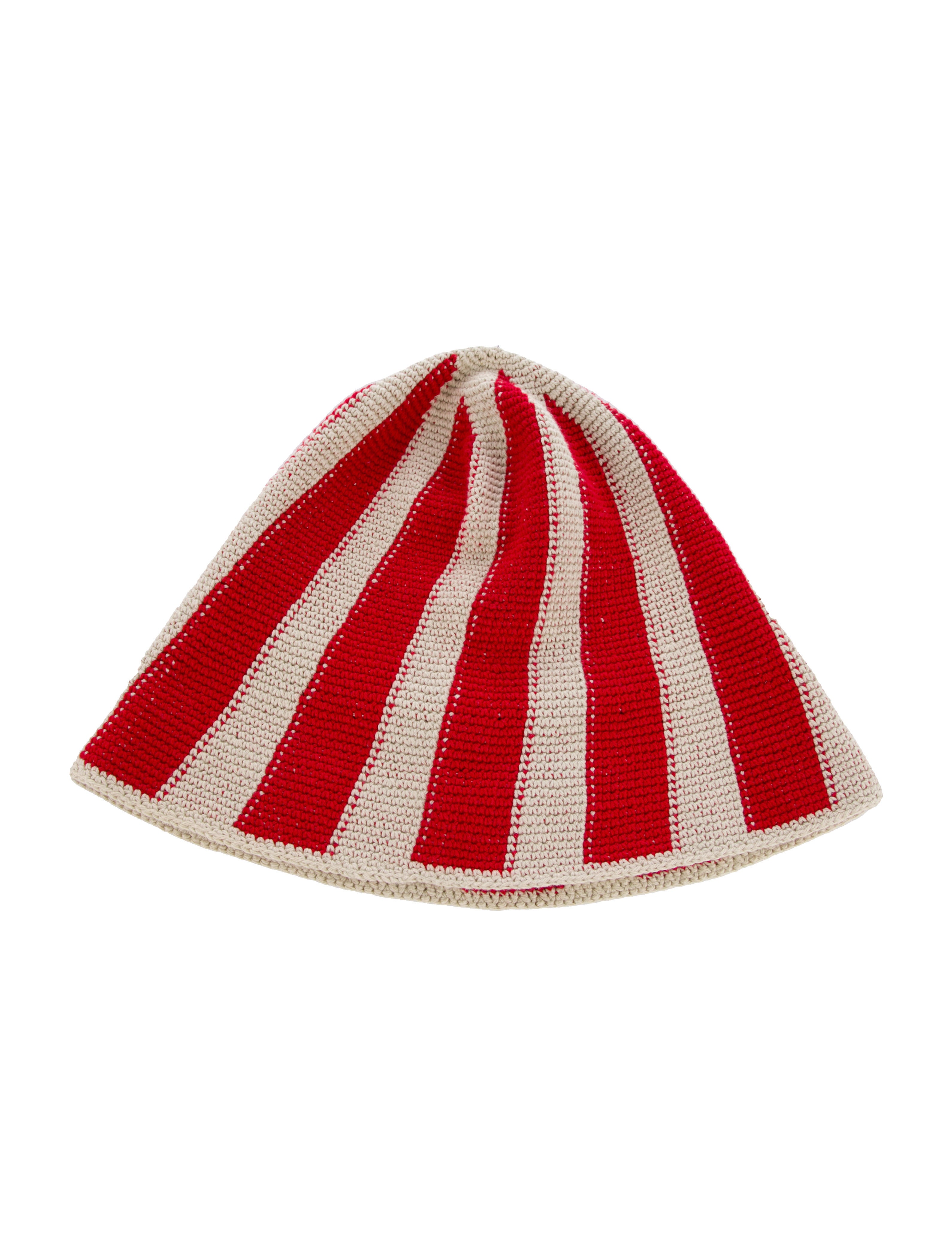 Emily Dawn Long x Maria Dora Striped Crochet Hat - Red Hats