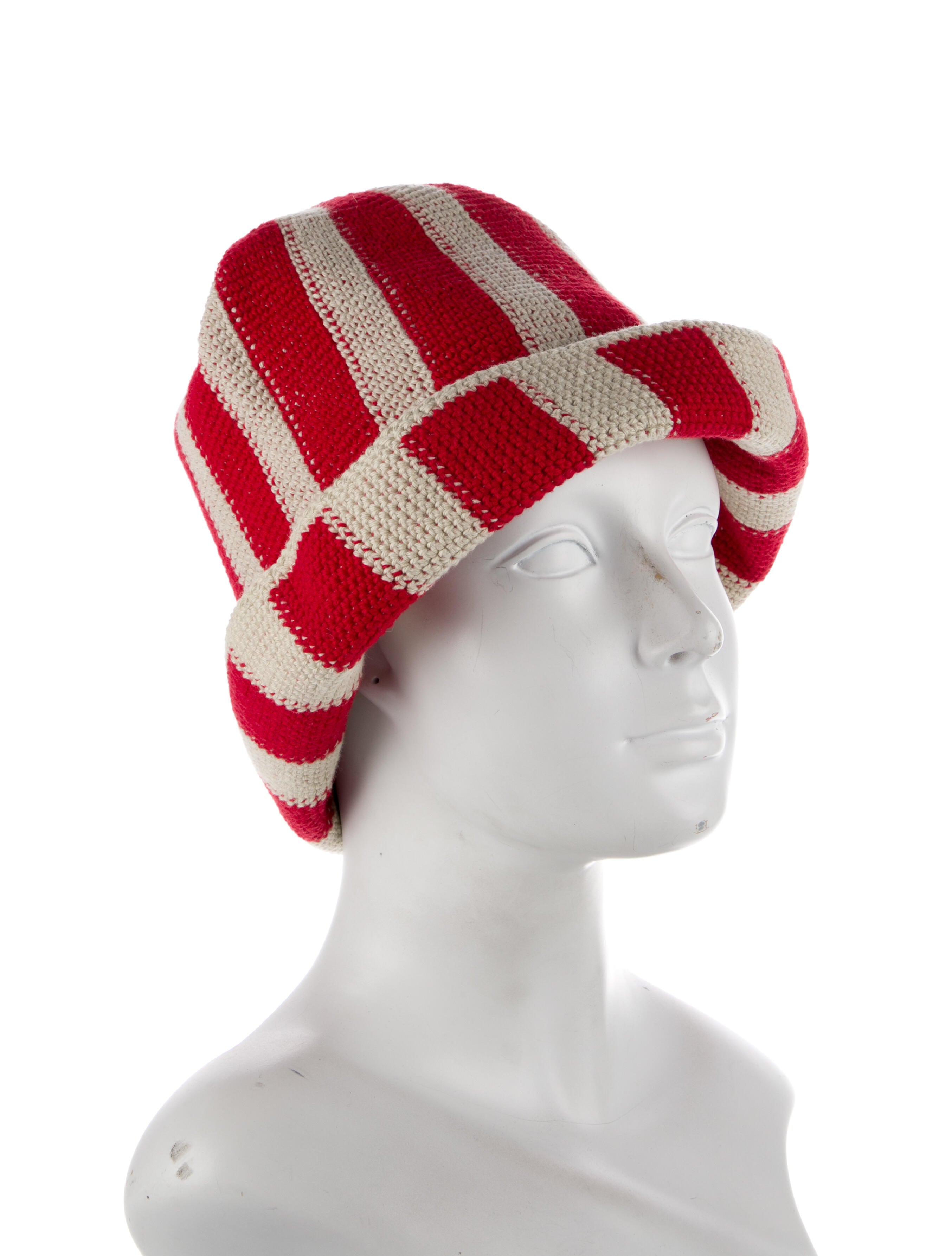 Emily Dawn Long x Maria Dora Striped Crochet Hat - Red Hats