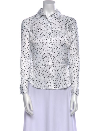 Emory Bee Printed Long Sleeve Button-Up Top