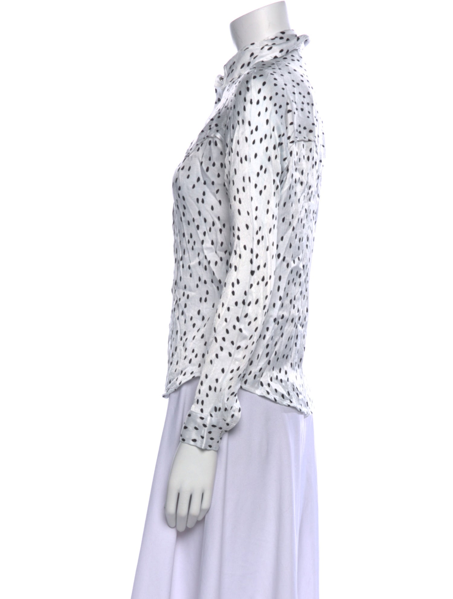 Emory Bee Printed Long Sleeve Button-Up Top