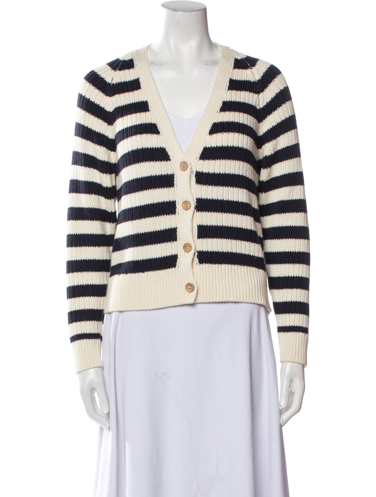 Emerson Fry Striped V-Neck Sweater