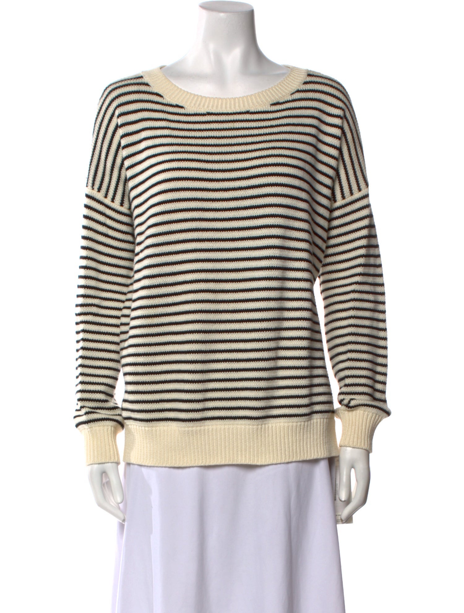 Emerson Fry Striped Scoop Neck Sweater