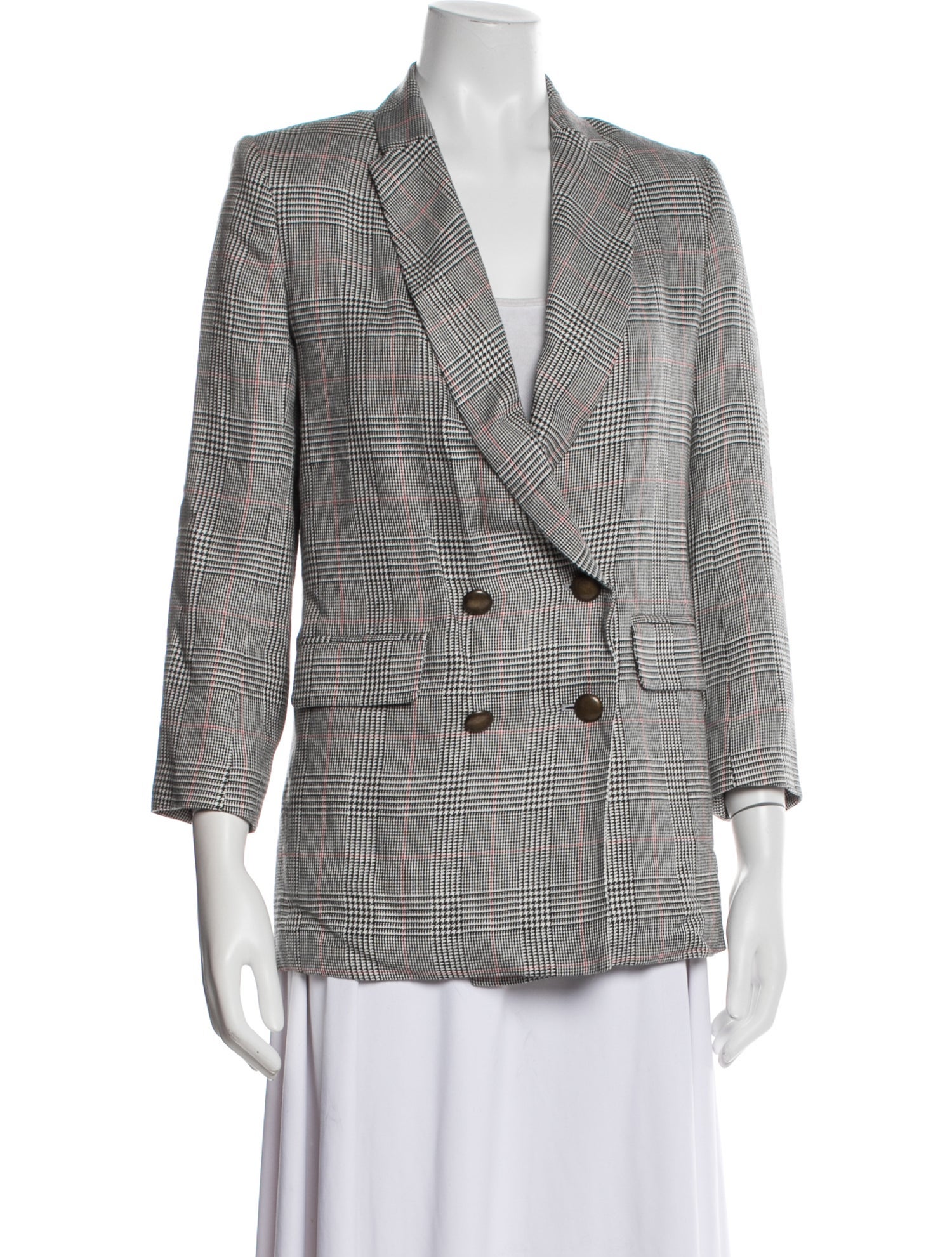 Emerson Fry Linen Plaid Print Blazer
