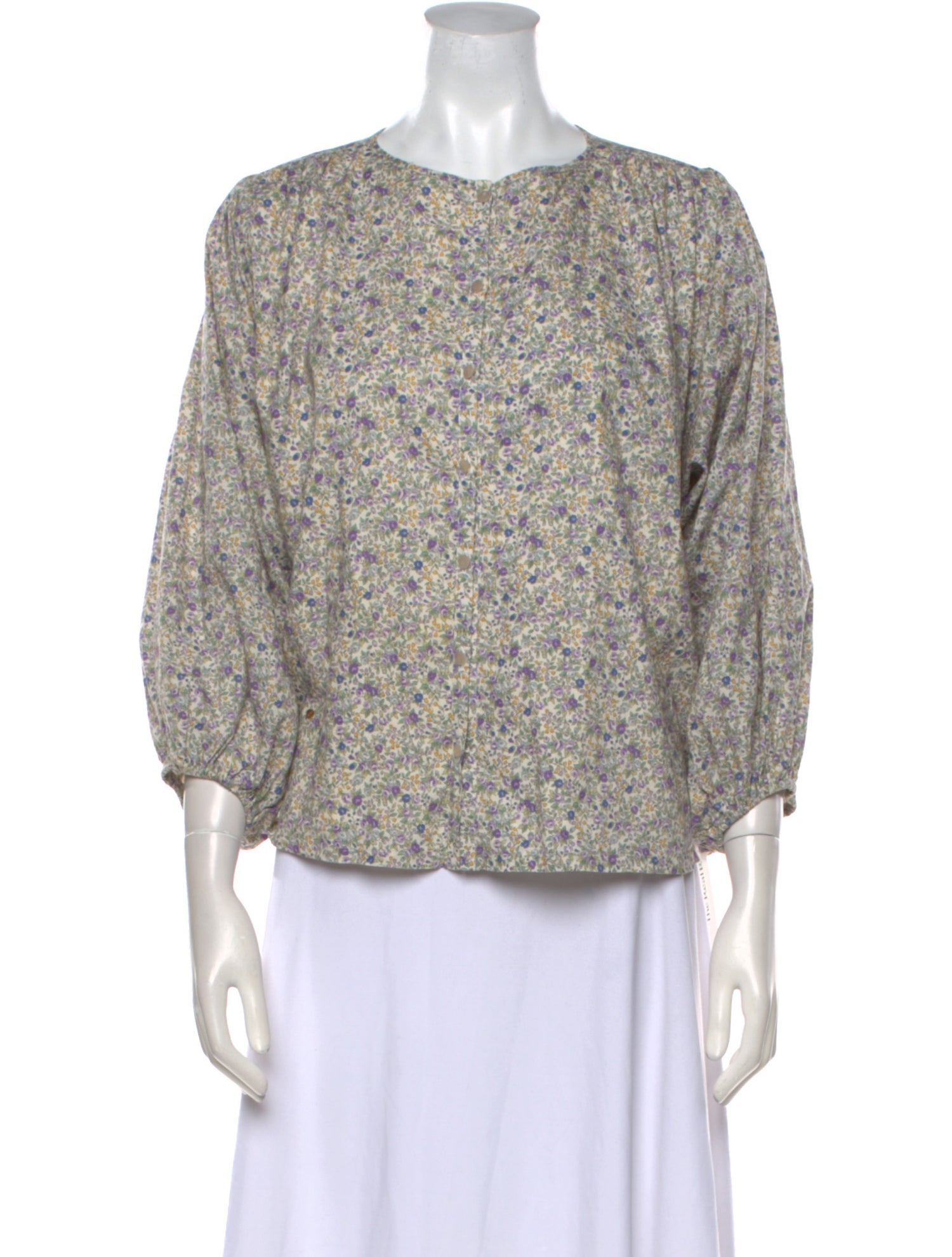 Emerson Fry Floral Print Crew Neck Blouse
