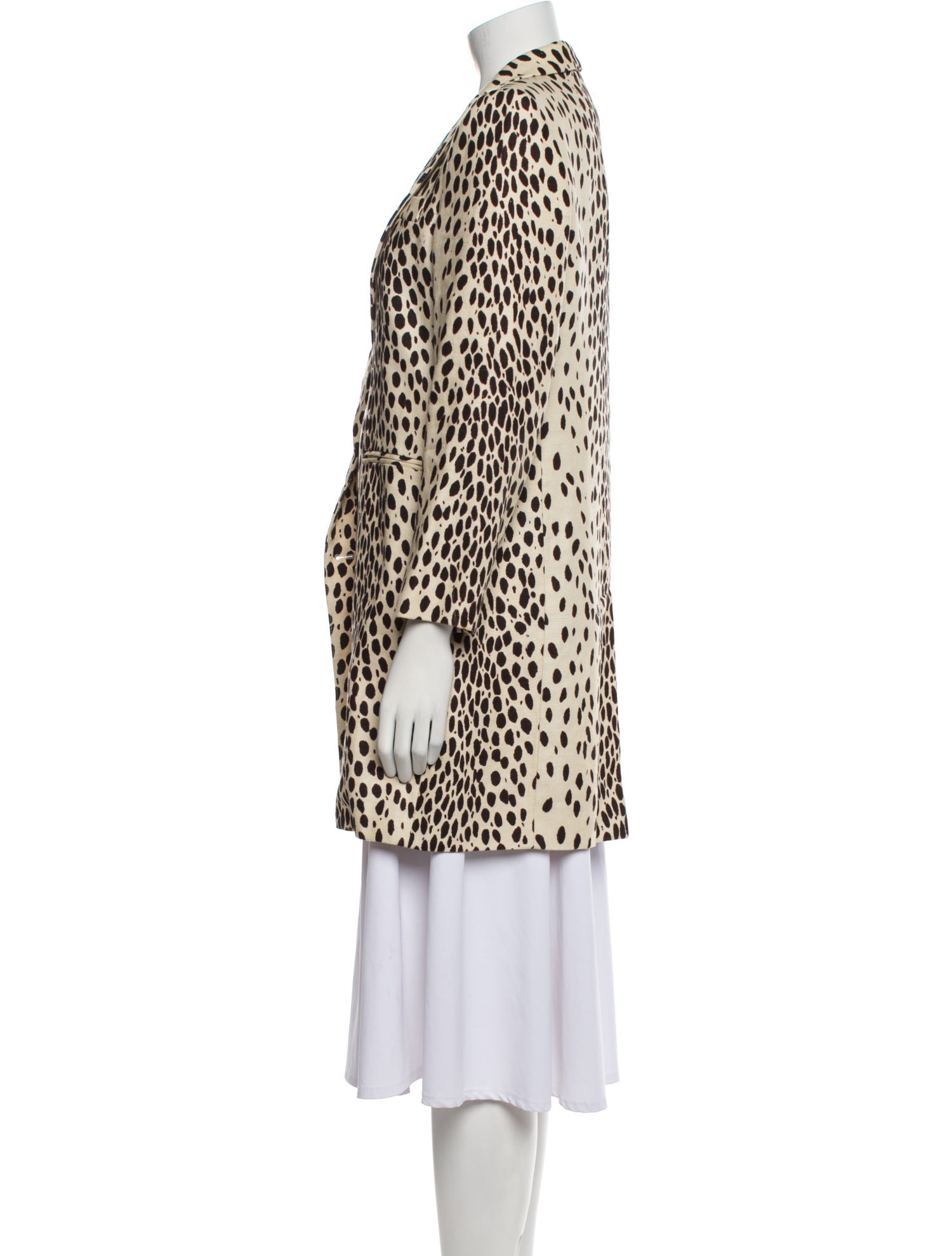 Emerson Fry Linen Animal Print Faux Fur Coat
