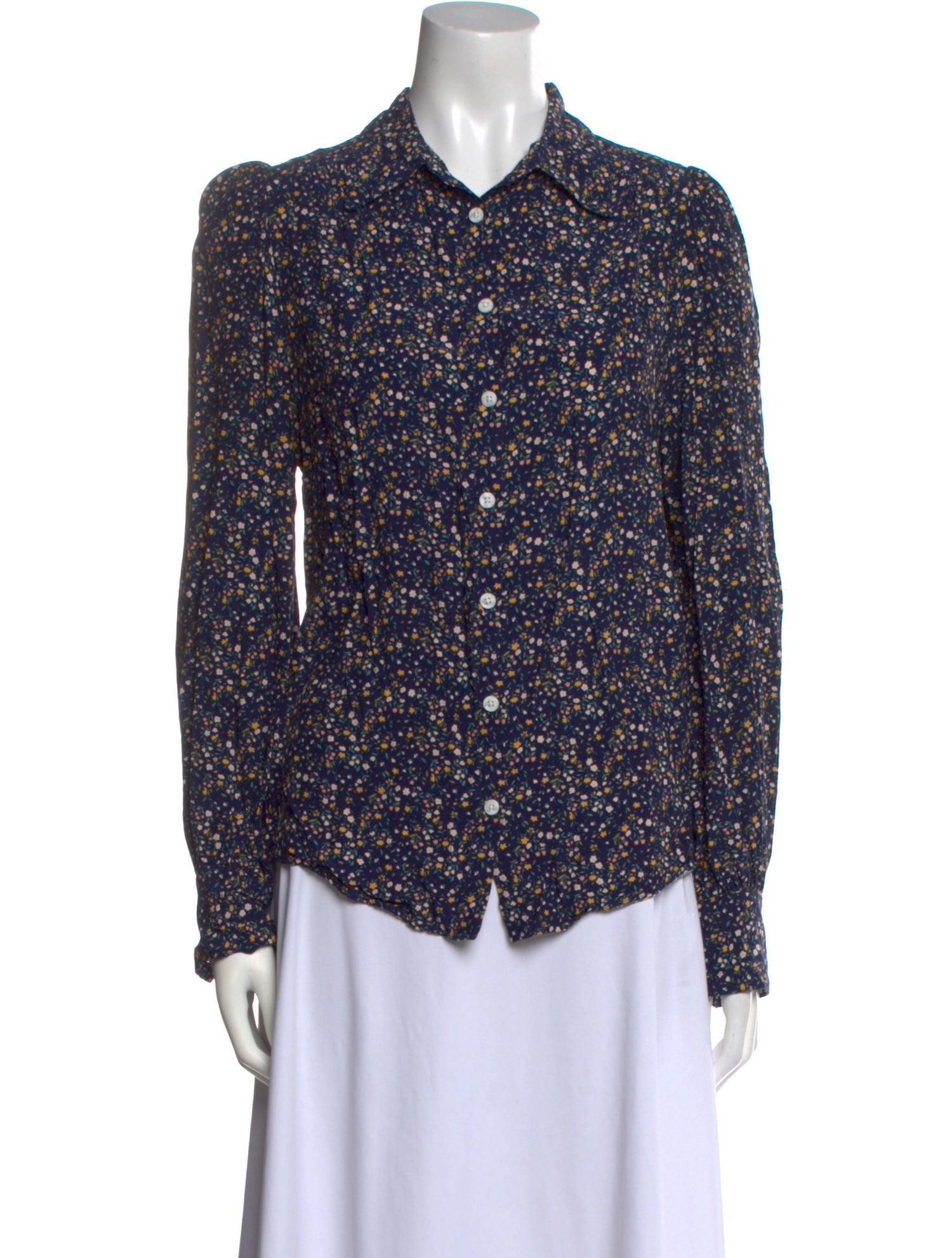 Emerson Fry Floral Print Long Sleeve Button-Up Top