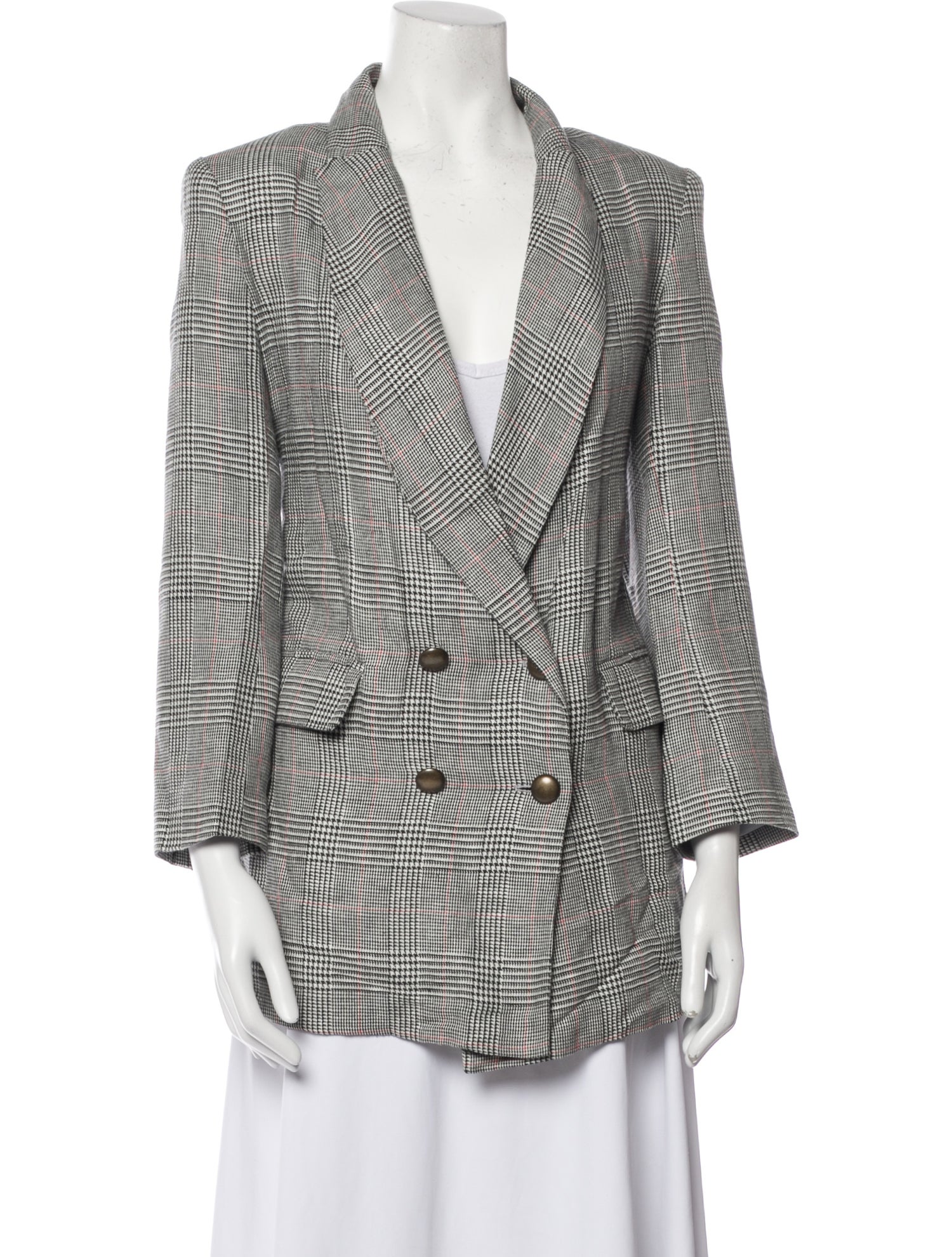 Emerson Fry Linen Plaid Print Coat