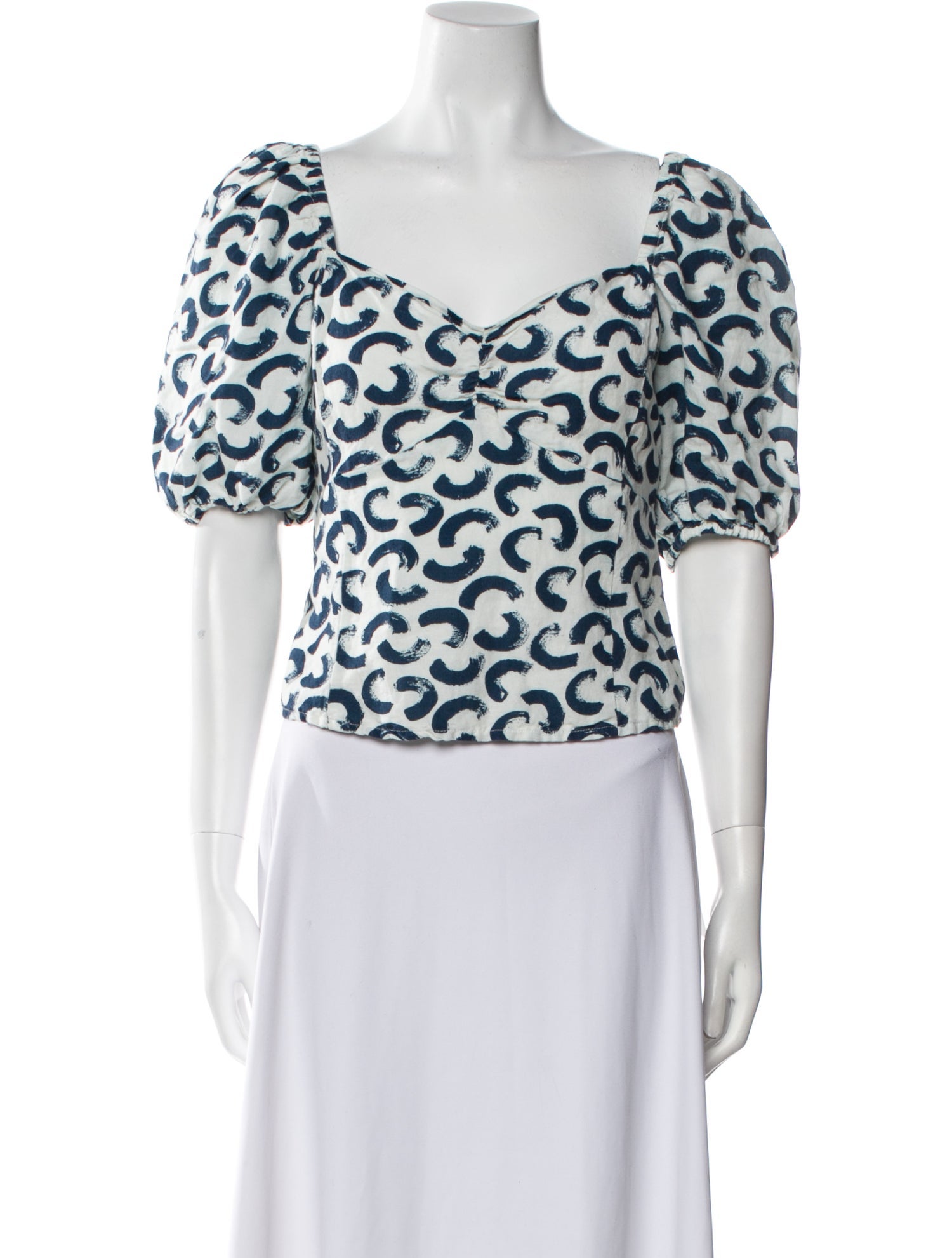 Emerson Fry Printed V-Neck Crop Top