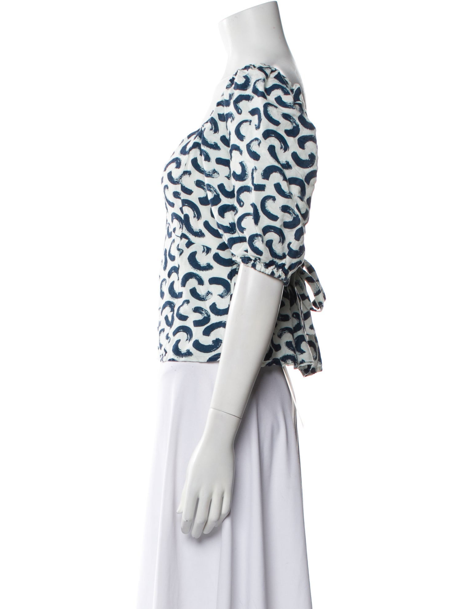 Emerson Fry Printed V-Neck Crop Top