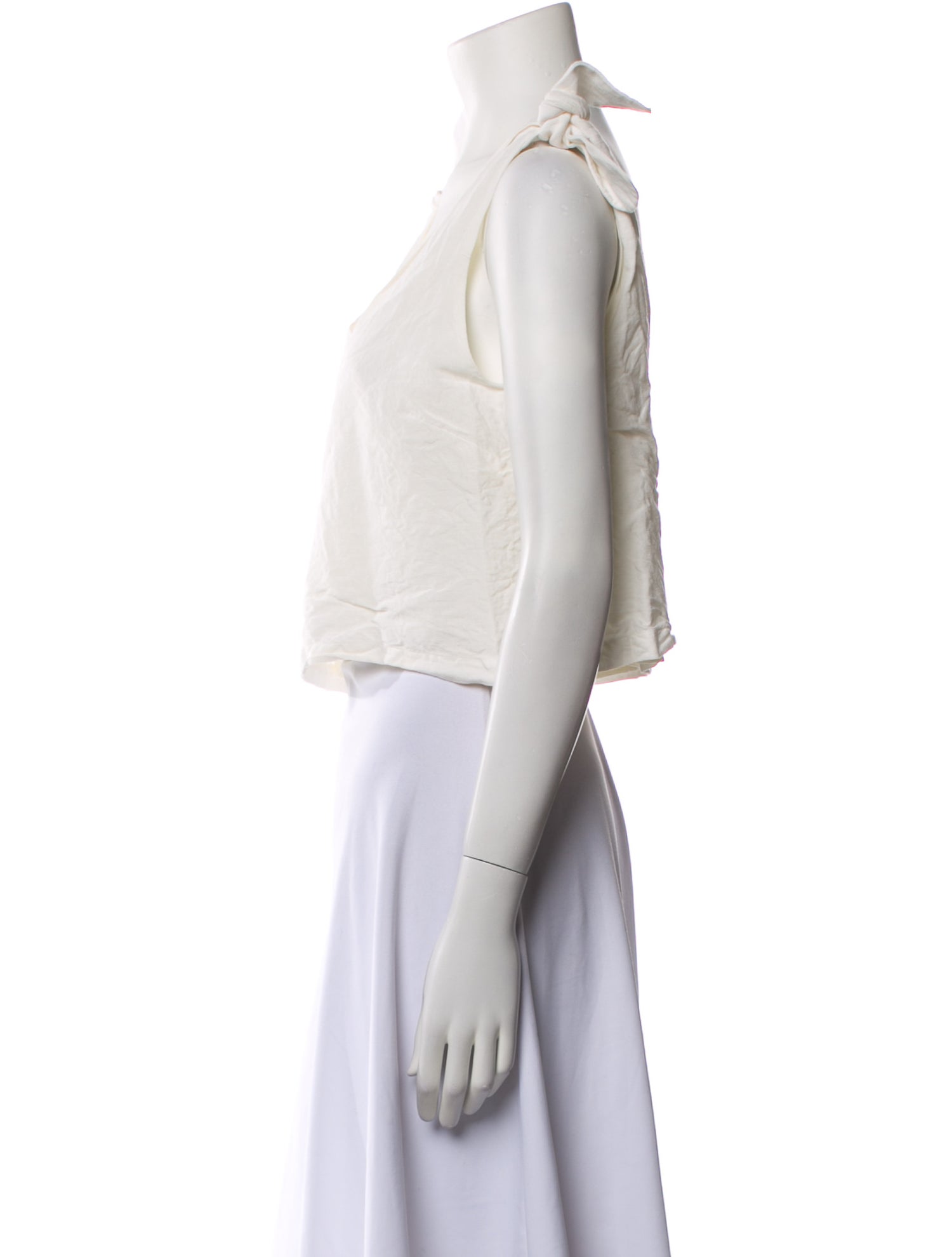 Emerson Fry Linen V-Neck Crop Top