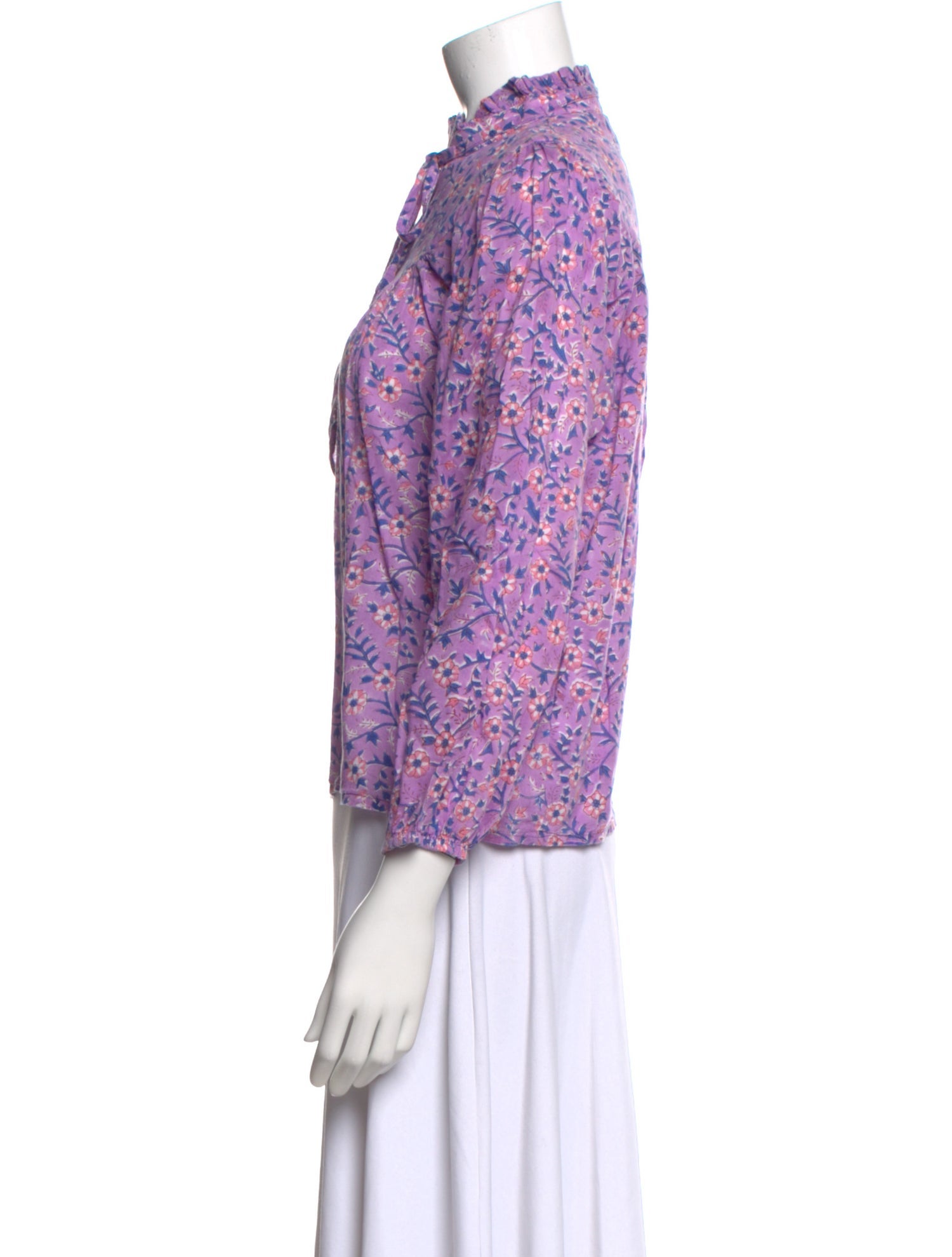 Emerson Fry Floral Print Mock Neck Blouse