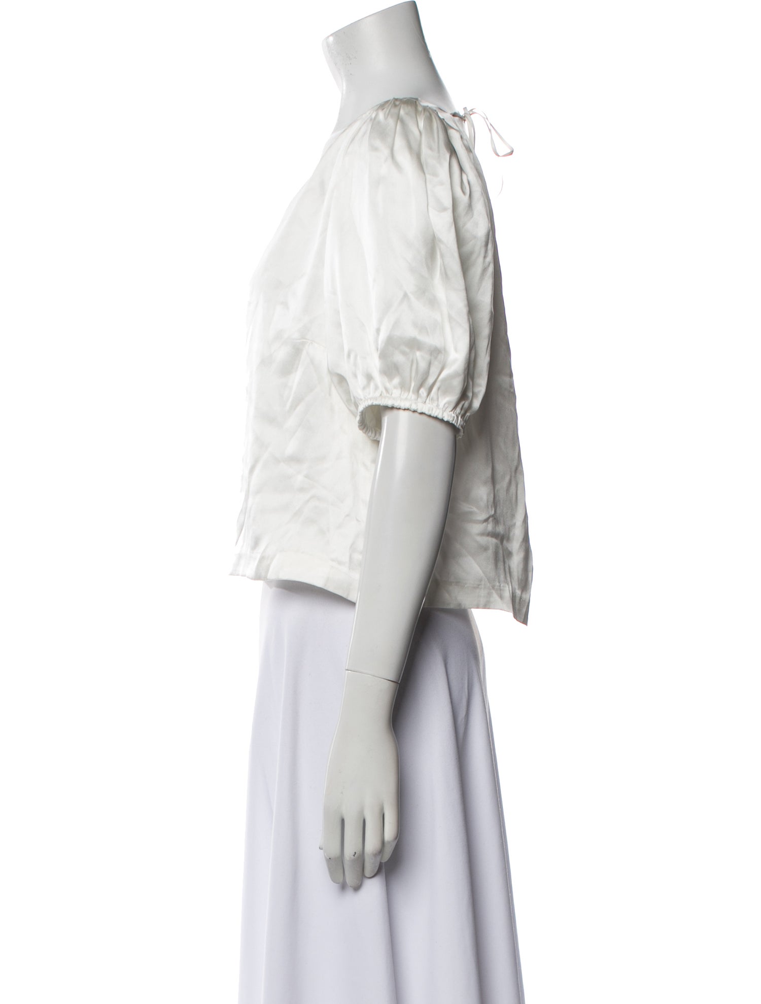 Emerson Fry Silk V-Neck Crop Top