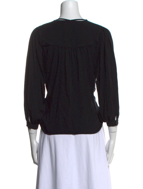 Emerson Fry Crew Neck Three-Quarter Sleeve Button-Up Top