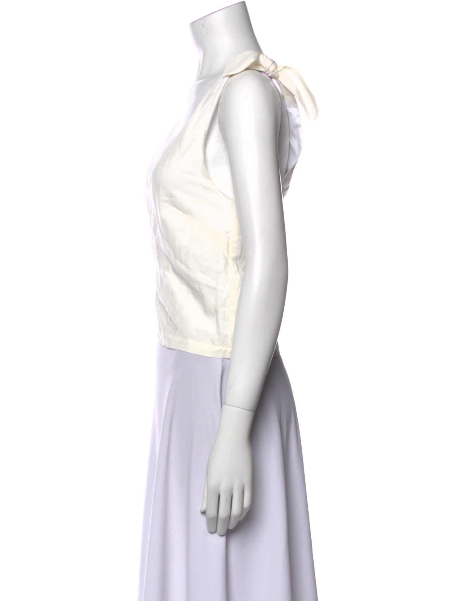 Emerson Fry Linen V-Neck Crop Top