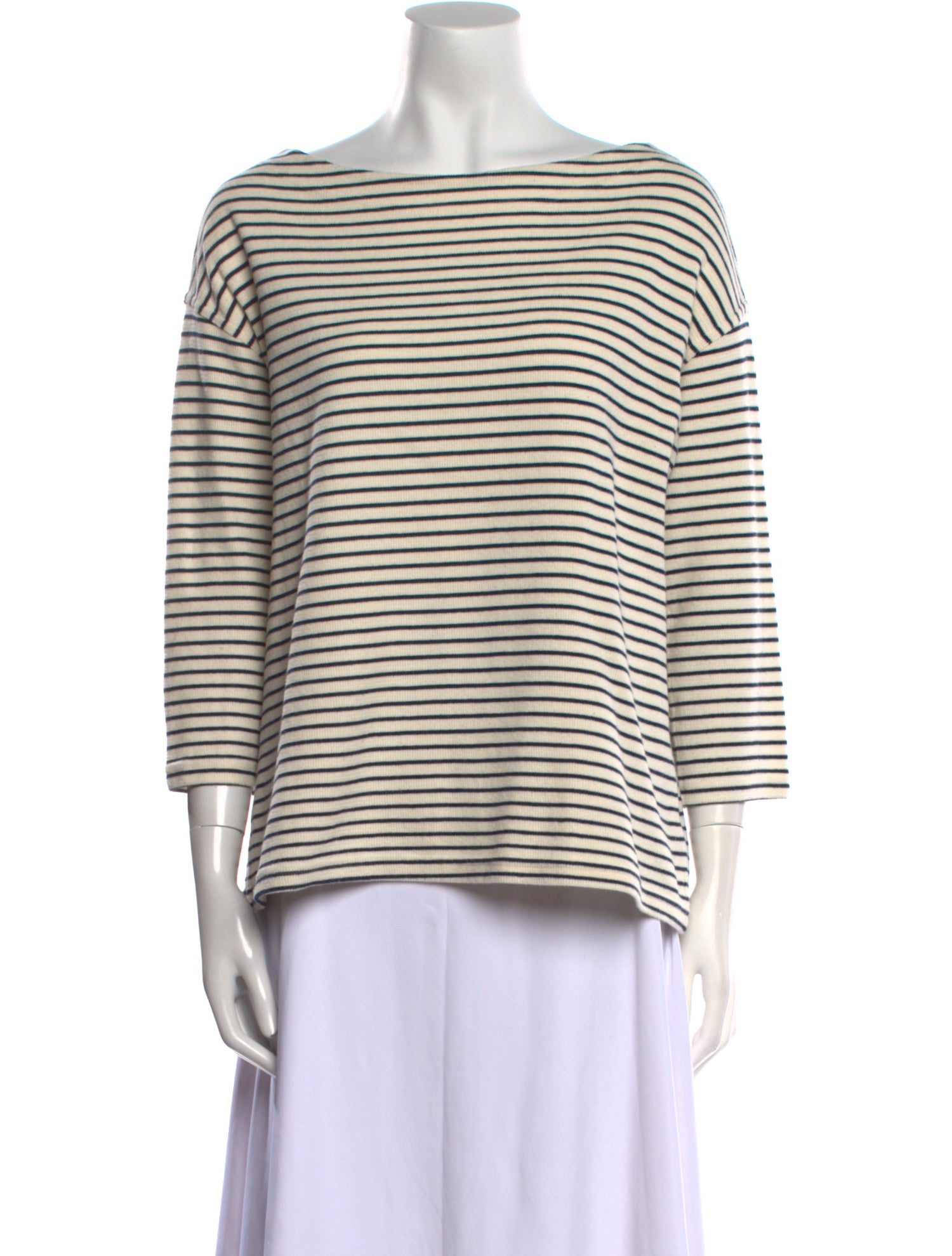 Emerson Fry Striped Bateau Neckline Top