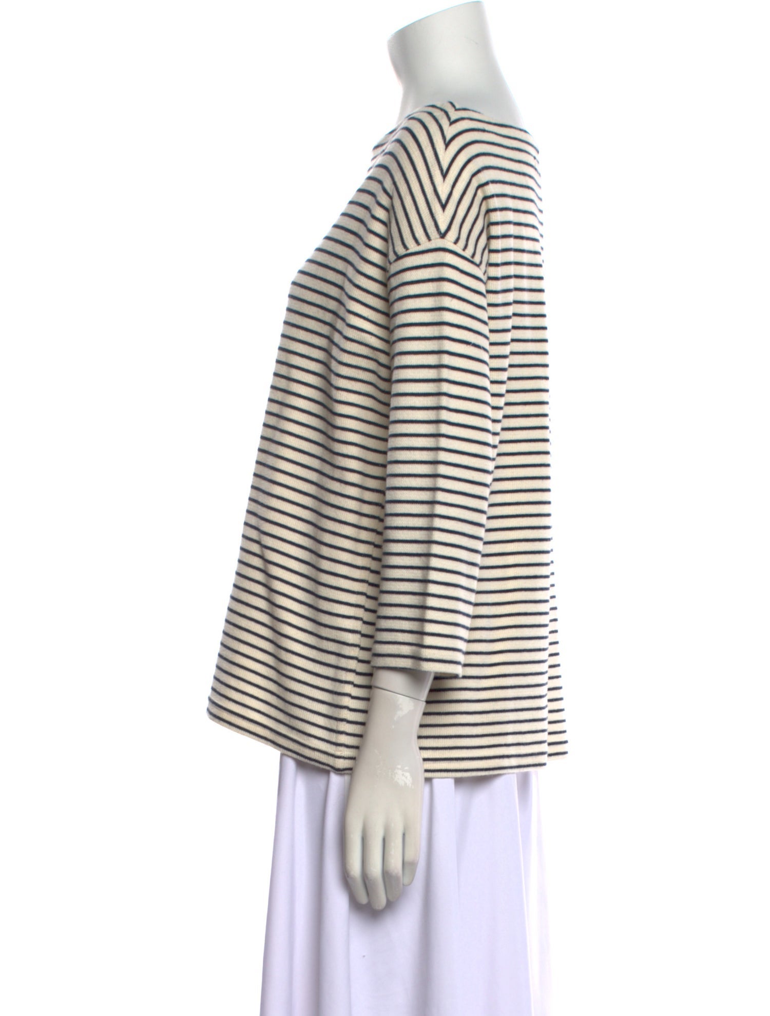 Emerson Fry Striped Bateau Neckline Top