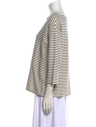 Emerson Fry Striped Bateau Neckline Top