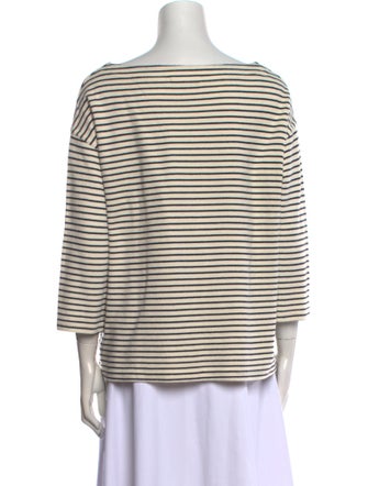 Emerson Fry Striped Bateau Neckline Top