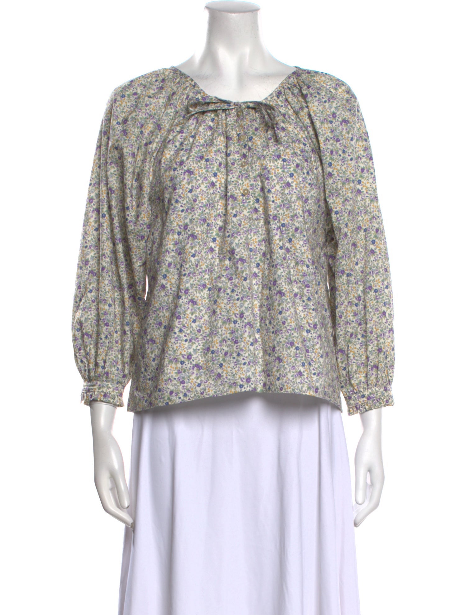 Emerson Fry Floral Print Scoop Neck Blouse